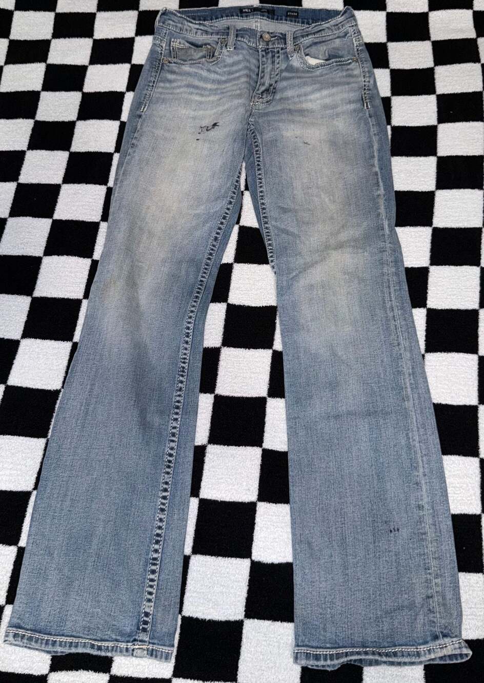 BKE Jake Men's Light Wash Bootcut Denim Jeans 31x34